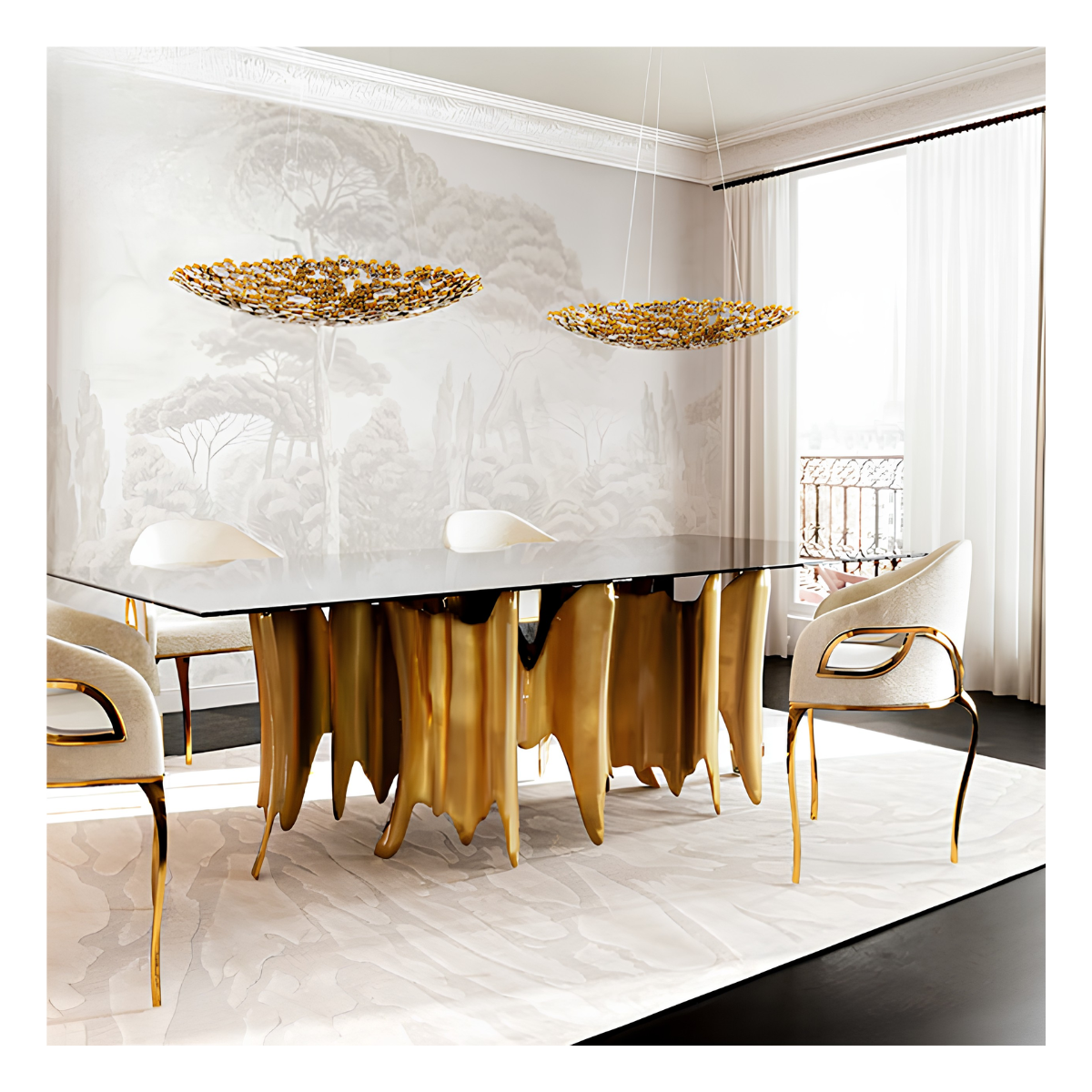 Soleil Flame Console Table